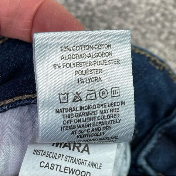 DL1961 Mara Jeans Women's 24 Blue Straight Ankle Mid-Rise Dark Denim Instasculpt - Picture 9 of 14